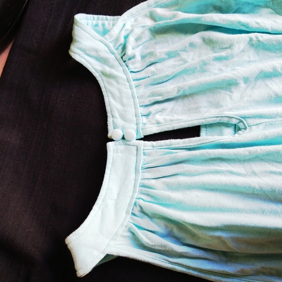 CALVIN KLEIN WOMEN'S DRESS SIZE 14 AQUA BLUE SLEEVELESS FLORAL COTTON LACE FRONT - Picture 9 of 11